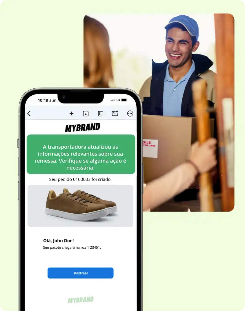 Personalização de e-mails sobre pedidos